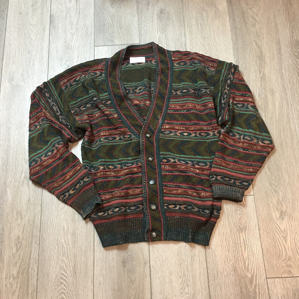 Tricots St. Raphael Made in USA Grandpa Style Large Cardigan